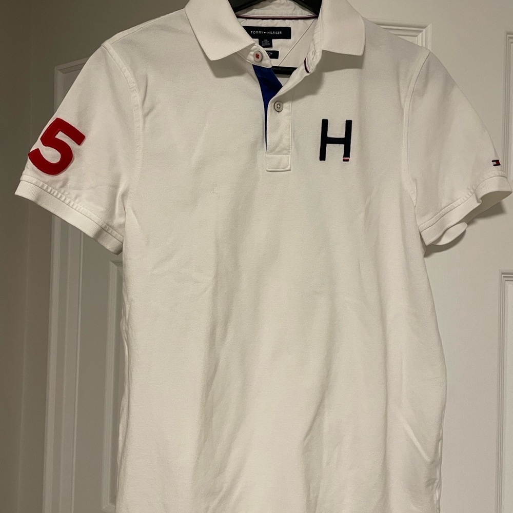 Tommy Hilfiger Polo (white with red and blue trim)